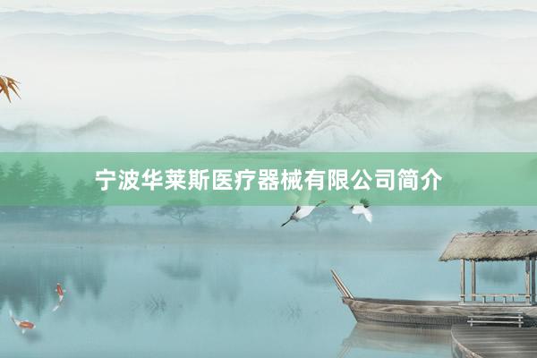 宁波华莱斯医疗器械有限公司简介